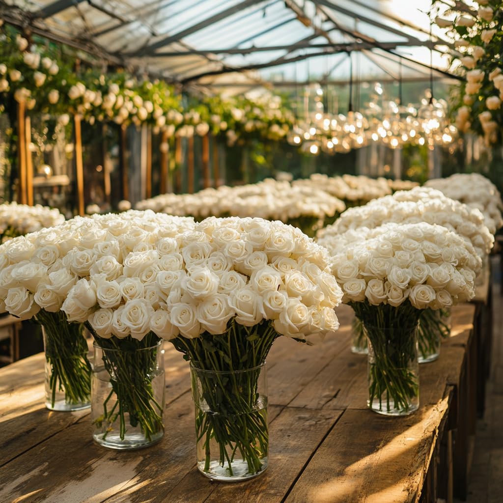 Elegant Farm-Fresh White Rose Bouquet